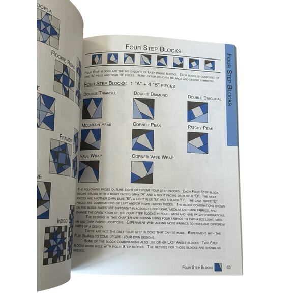 Lazy And Lovin' It Step by Step 250 Lazy Angle Blocks Quilt Book Joan Hawley - Picture 3 of 6
